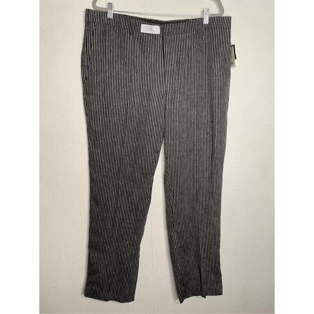 NWT Cubavera Black/White Vertical Stripe Vacation Trousers Pant Men 40x32 China‎